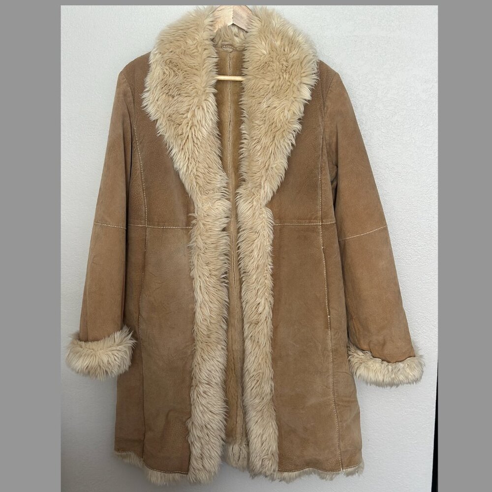"Almost Famous" Look Alike Fur Lined Suede Jacket